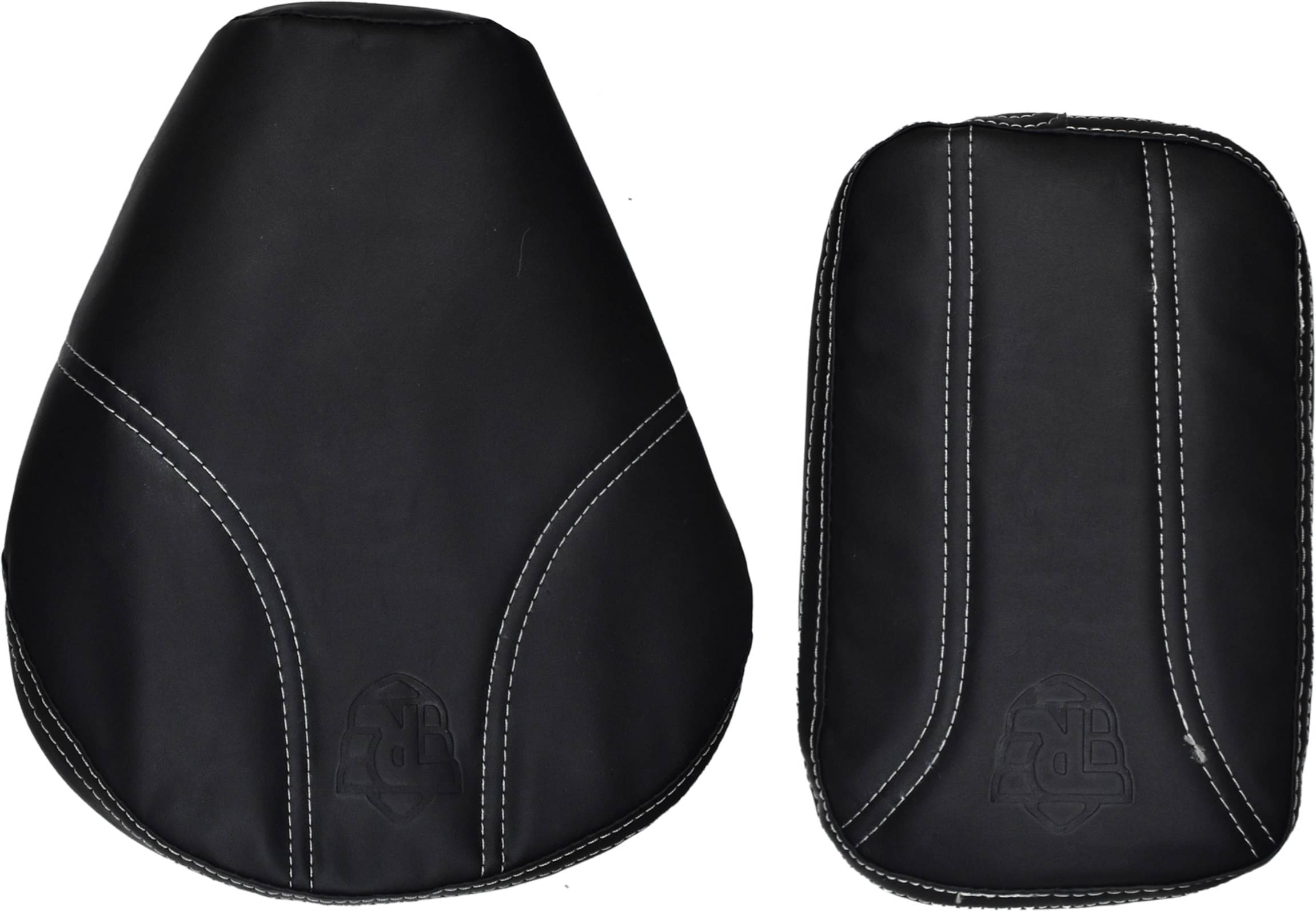     			KOHLI BULLET ACCESSORIES Fancy Black with White Thread Design Seat Cover For Royal Enfield Classic