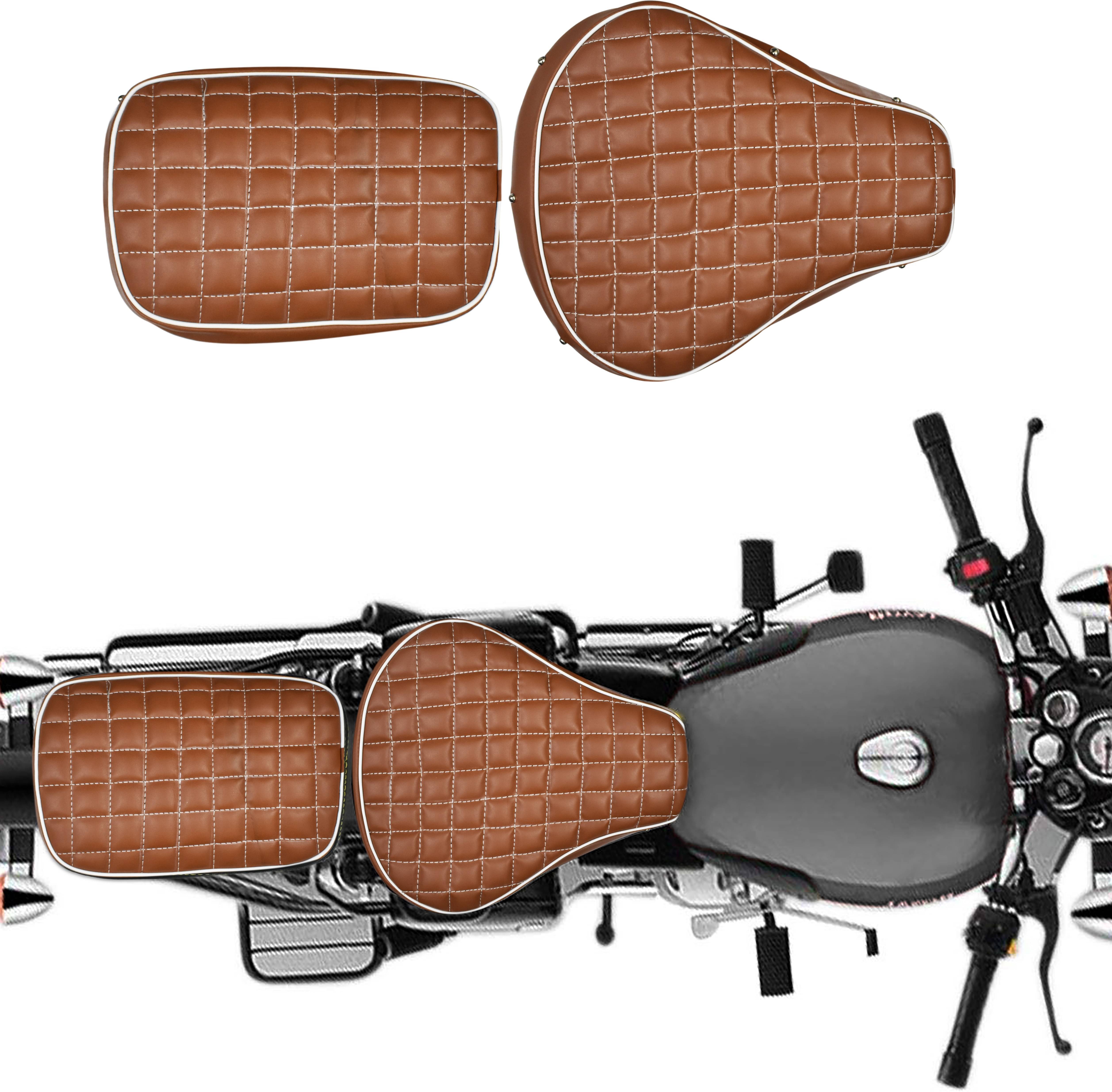 KOHLI BULLET ACCESSORIES Stylish Design Seat Cover with Button For Royal Enfield Classic KOHLI BULLET ACCESSORIES Stylish Design Seat Cover with Button For Royal Enfield Classic