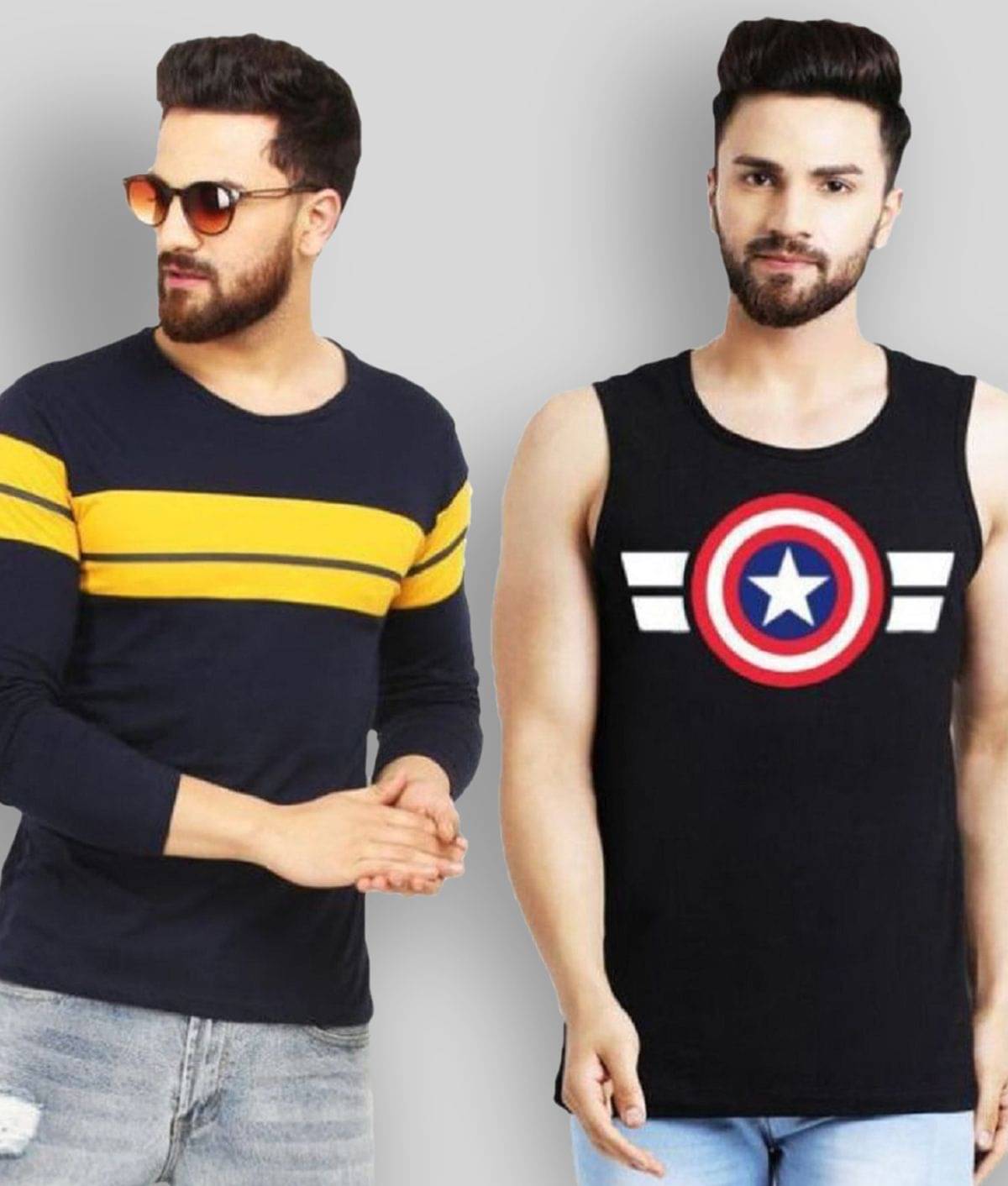 Leotude Pack of 2 Cotton Regular Fit Men's T-Shirt ( Black )     			Leotude Pack of 2 Cotton Regular Fit Men's T-Shirt ( Black )