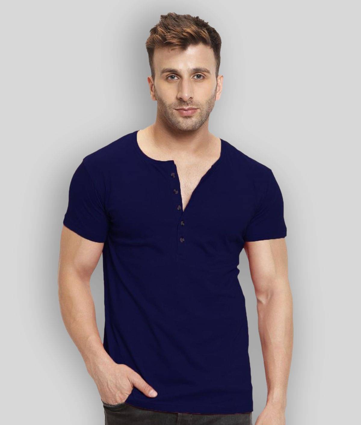     			Leotude Pack of 1 Cotton Blend Regular Fit Men's T-Shirt ( Navy Blue )