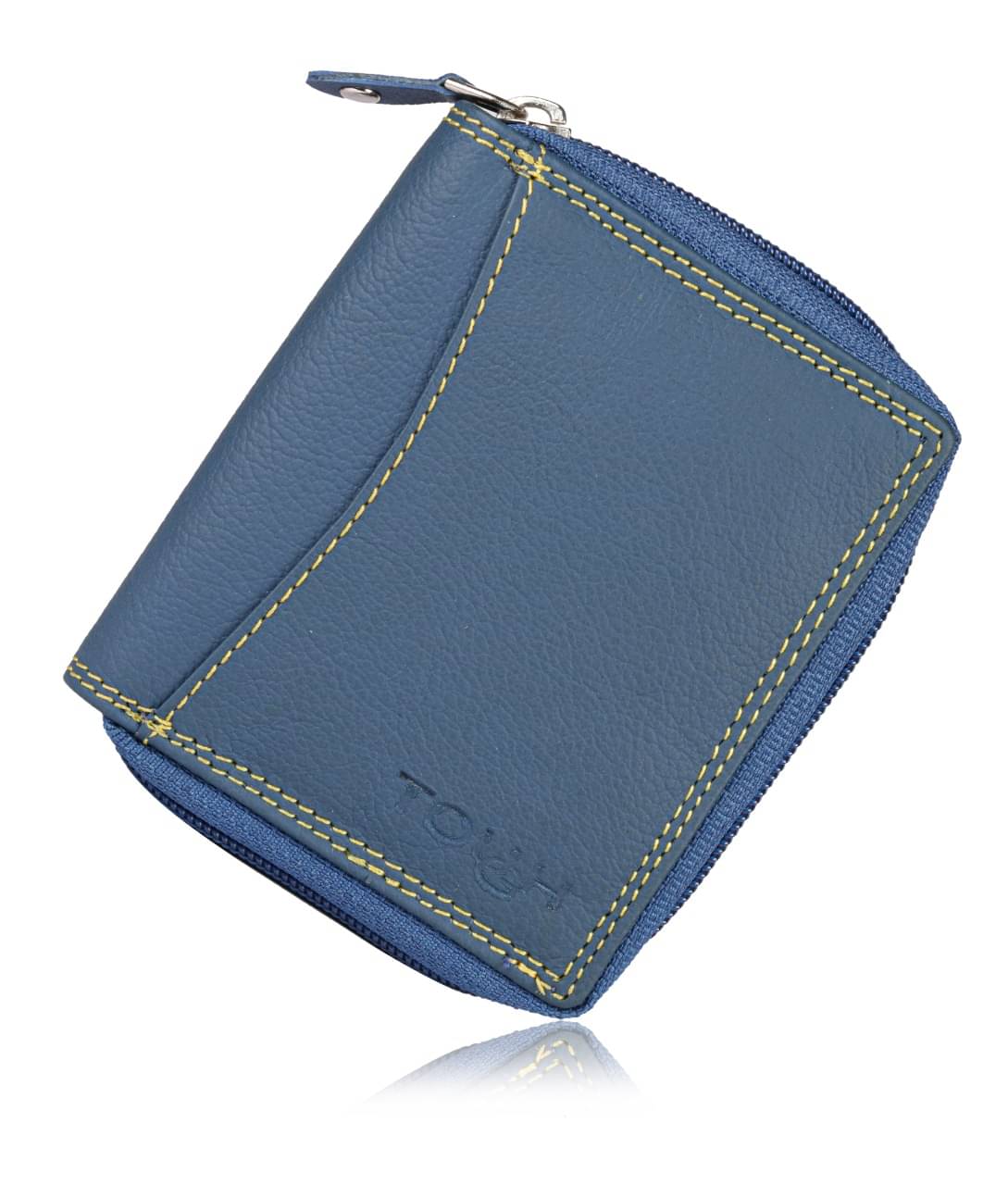     			Tough Blue Pure Leather Card Holder Wallet