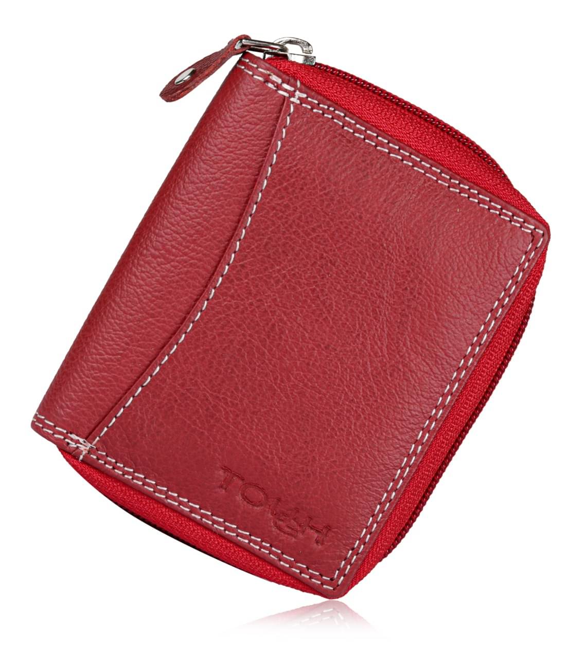     			Tough Red Pure Leather Card Holder Wallet