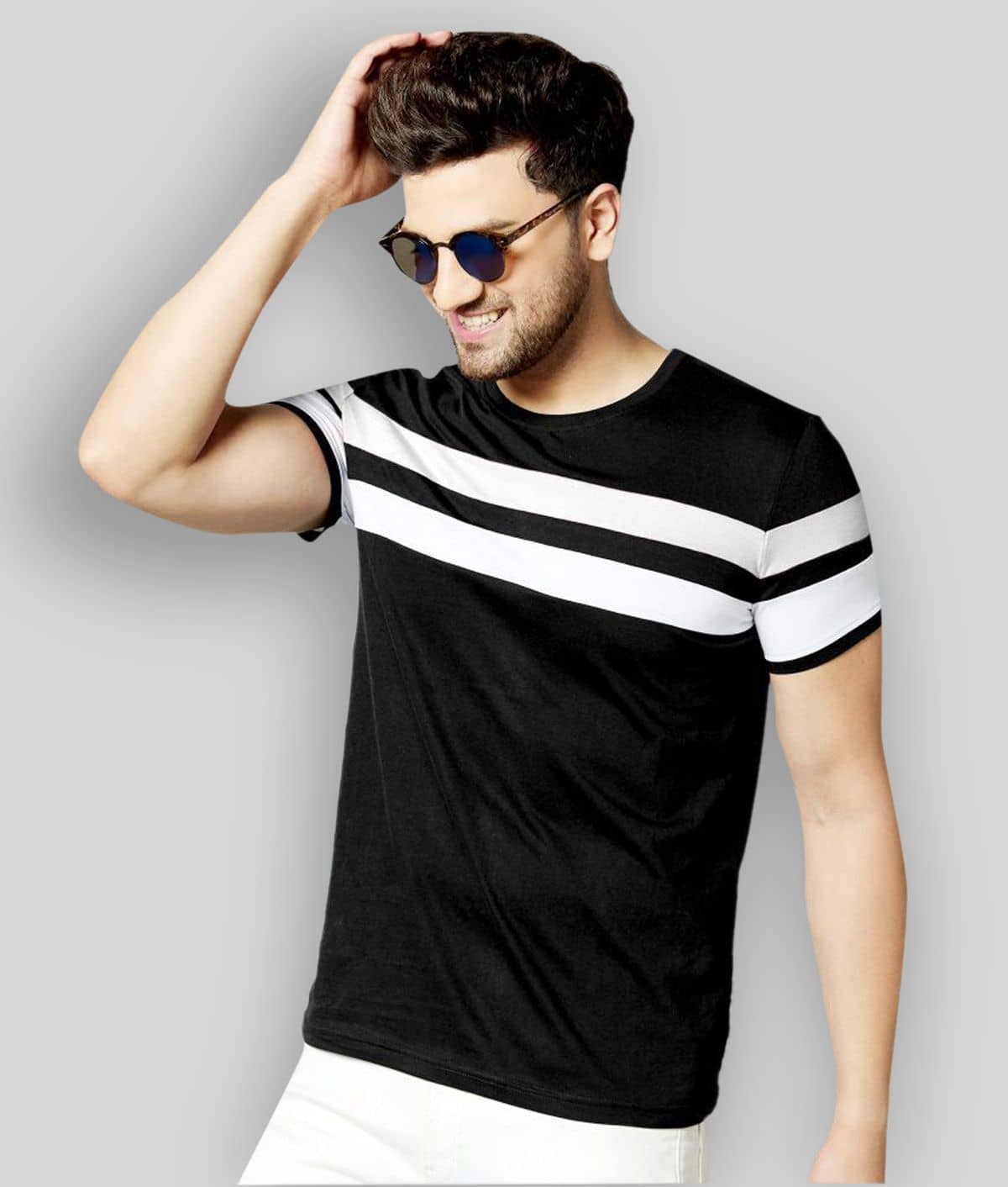 AUSK Pack of 1 Cotton Blend Regular Fit Men's T-Shirt ( Multicolor )