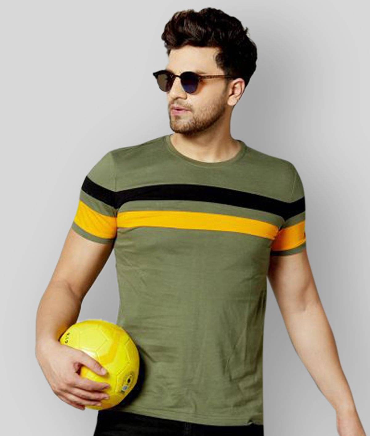     			AUSK Pack of 1 Cotton Blend Regular Fit Men's T-Shirt ( Multicolor )