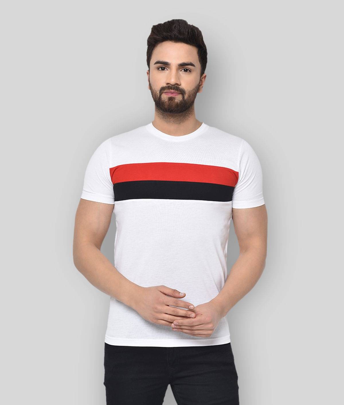     			Glito Pack of 1 Cotton Blend Regular Fit Men's T-Shirt ( Multicolor )