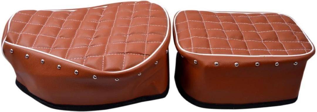 KOHLI BULLET ACCESSORIES Classic TAN Fancy Stylish Seat Cover With Button KOHLI BULLET ACCESSORIES Classic TAN Fancy Stylish Seat Cover With Button