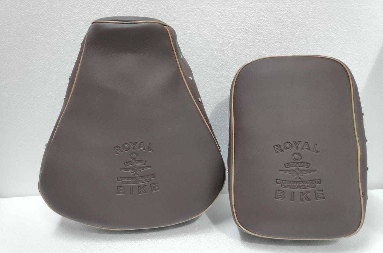 KOHLI BULLET ACCESSORIES Fancy Brown Button Seat Cover For Royal Enfield Classic , Classic 350.500 CC KOHLI BULLET ACCESSORIES Fancy Brown Button Seat Cover For Royal Enfield Classic , Classic 350.500 CC