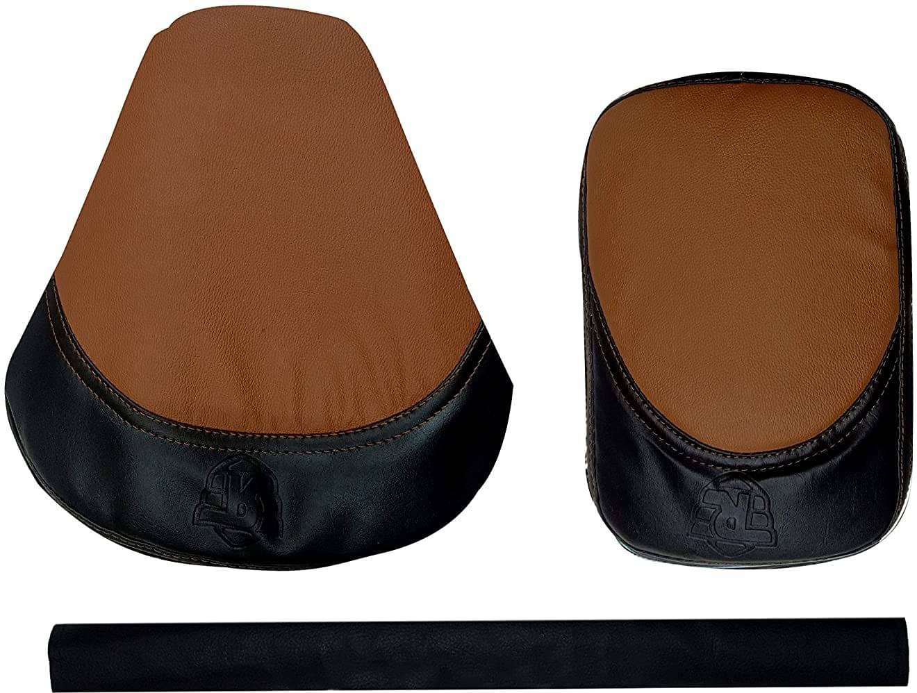 KOHLI BULLET ACCESSORIES Pure Bullet Back & Tan Seat Cover with Back Rest Foam Combo Set for Royal Enfield Classic 350/500cc KOHLI BULLET ACCESSORIES Pure Bullet Back & Tan Seat Cover with Back Rest Foam Combo Set for Royal Enfield Classic 350/500cc