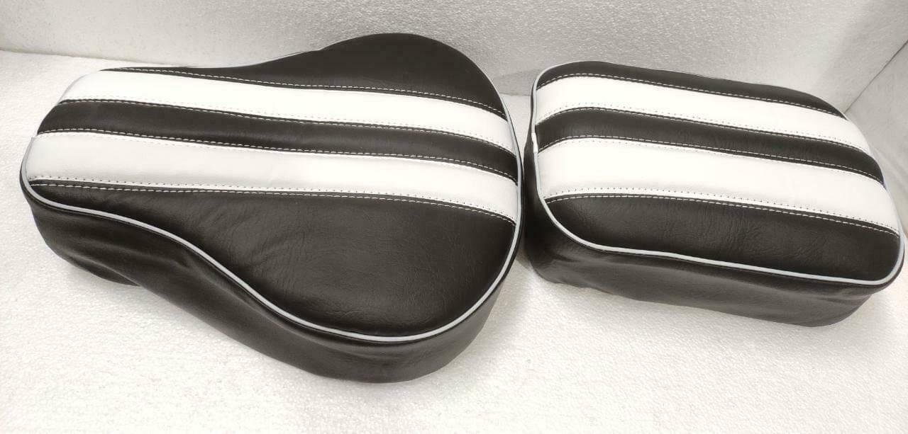 KOHLI BULLET ACCESSORIES Seat Cover for Classic Front & Rear BlackWhite Leatherette KOHLI BULLET ACCESSORIES Seat Cover for Classic Front & Rear BlackWhite Leatherette