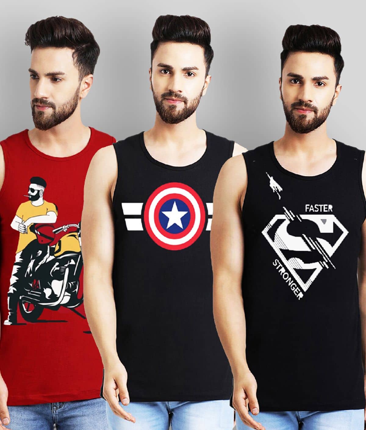 Leotude Pack of 3 Cotton Blend Regular Fit Men's T-Shirt ( Multicolor )