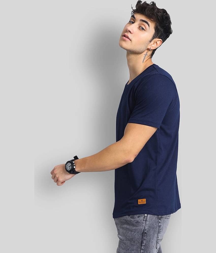 Paul Street Pack of 1 Cotton Blend Slim Fit Men's T-Shirt ( Navy Blue )