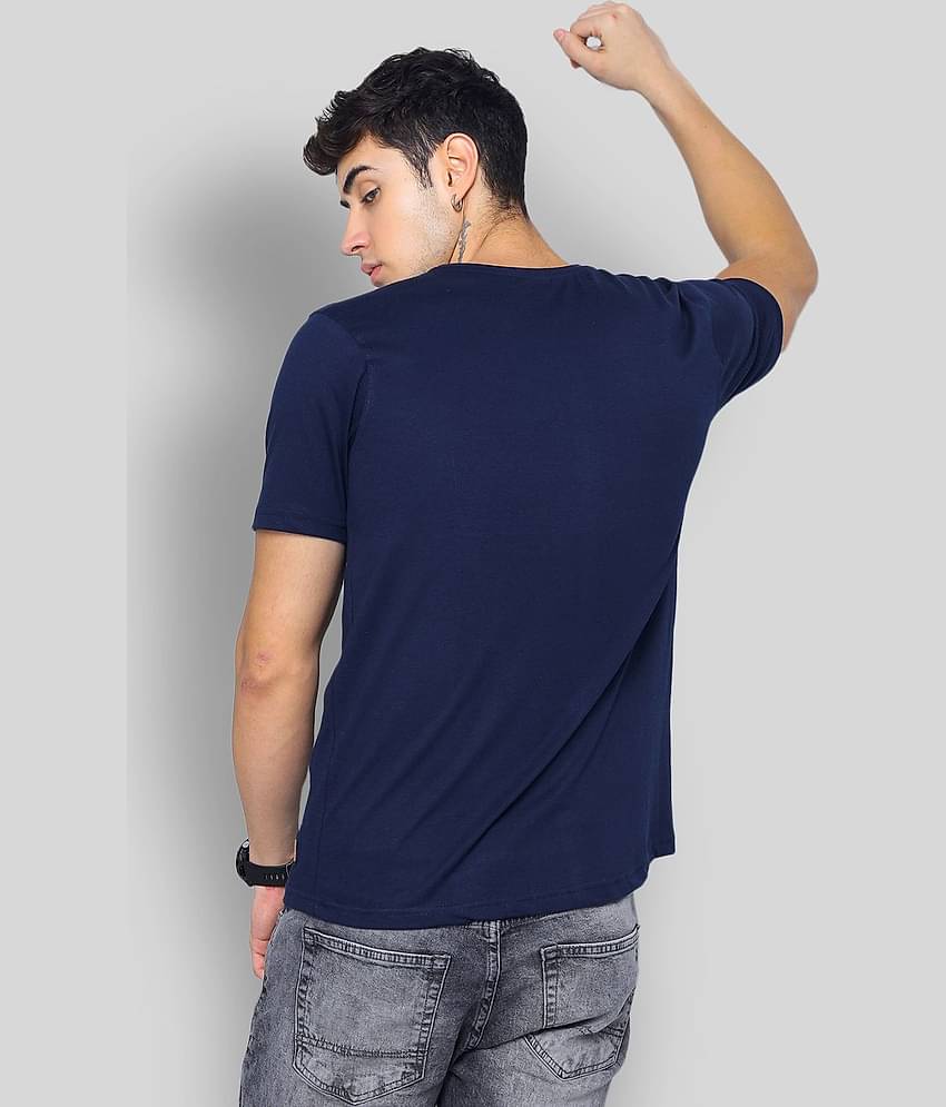 Paul Street Pack of 1 Cotton Blend Slim Fit Men's T-Shirt ( Navy Blue )
