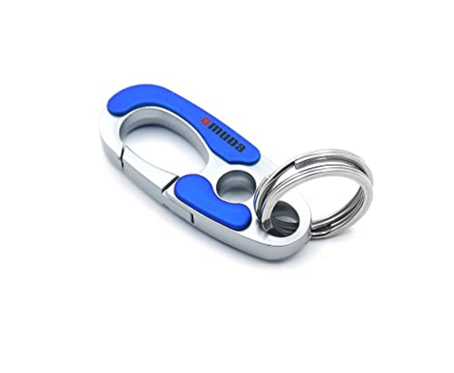    			RAVARIYA GRAPHICS Omuda Premium Hook Locking Silver Metal Carabiner Key chain for Bike, Car, Men, Women