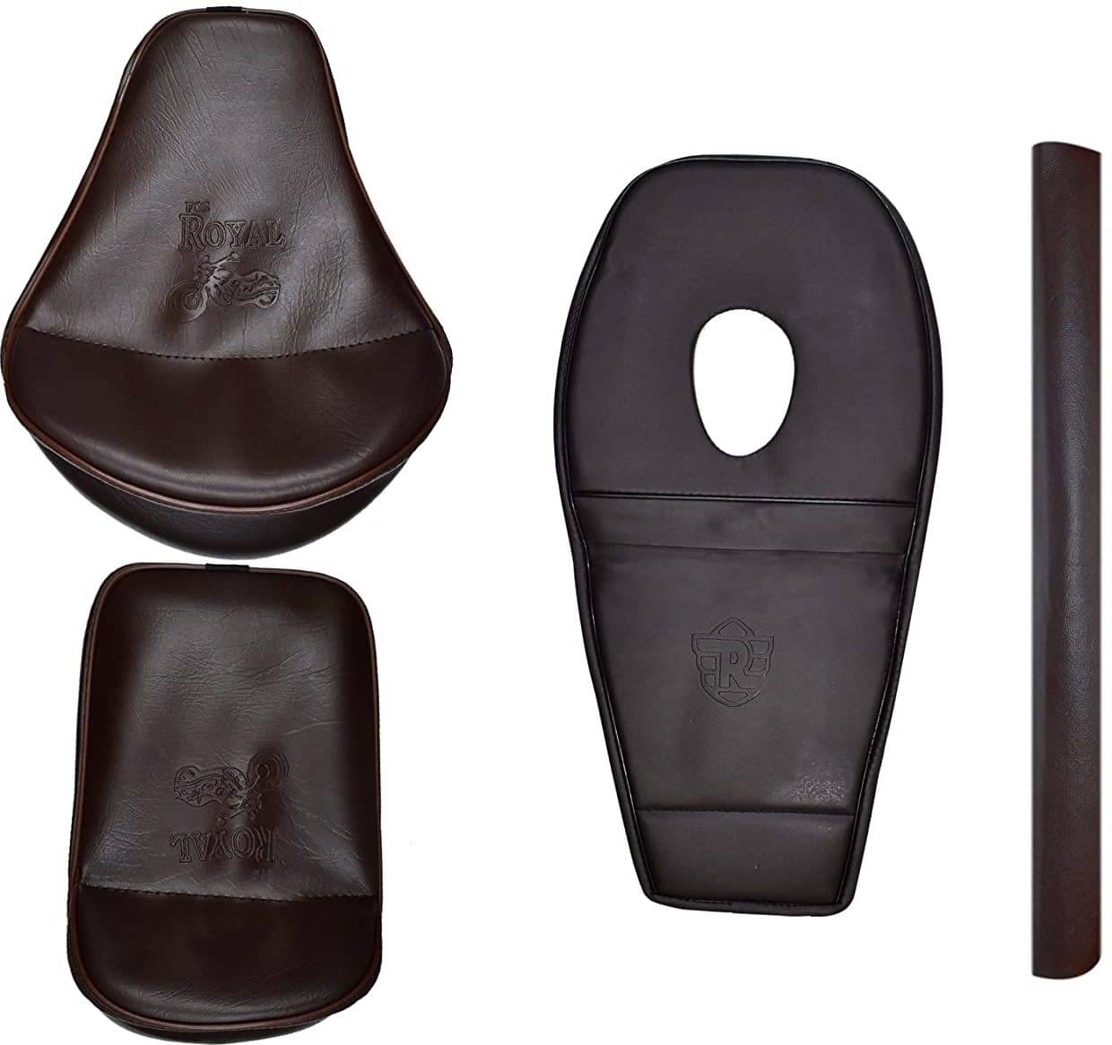     			KOHLI BULLET ACCESSORIES Bullet Extra Comfort Bown Seat Cover with Tank Cover +Back Rest Foam Combo Set for Royal Enfield Classic 350/500cc