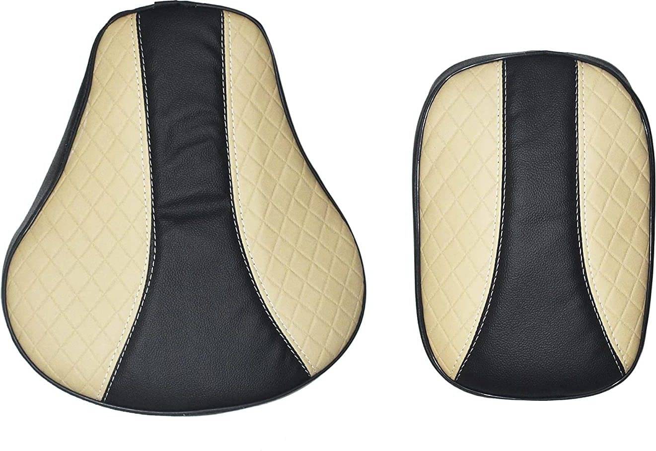KOHLI BULLET ACCESSORIES Cream-White with Black Stylish Diamond Cut Design Seat Cover for Royal Enfield Classic 350/500cc KOHLI BULLET ACCESSORIES Cream-White with Black Stylish Diamond Cut Design Seat Cover for Royal Enfield Classic 350/500cc
