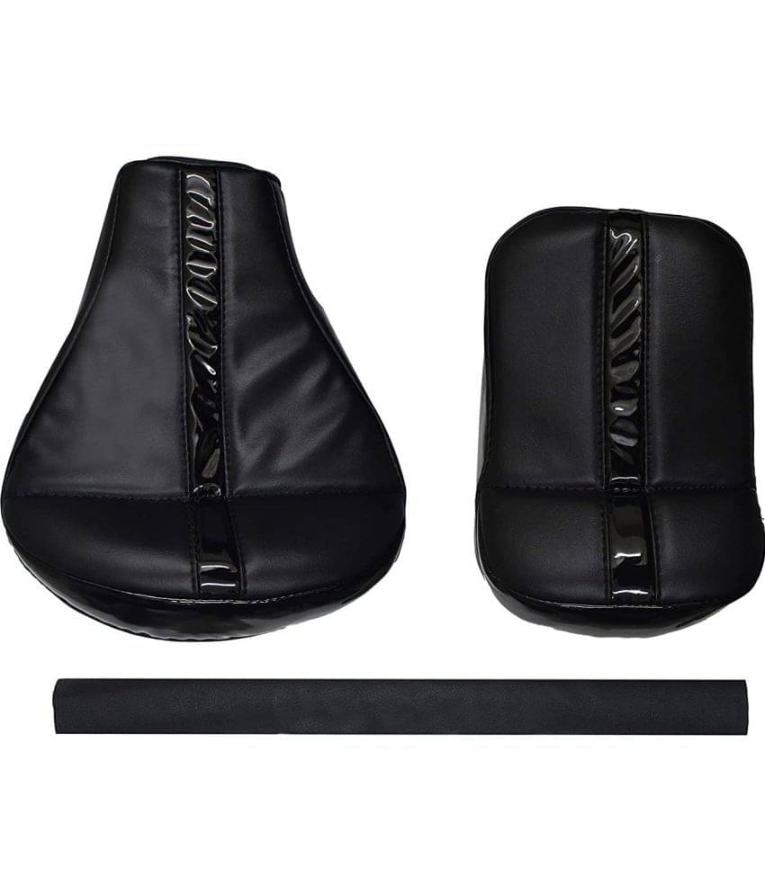     			KOHLI BULLET ACCESSORIES Pure Bullet Stylish & Extra Comfart Black Seat Cover with Back Rest Foam Combo Set for Royal Enfield Classic 350/500cc
