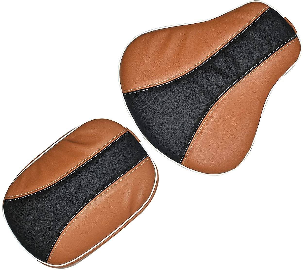    			KOHLI BULLET ACCESSORIES Stylish Designer Seat Cover for Royal Enfield Classic 350/500cc (Tan with Black)