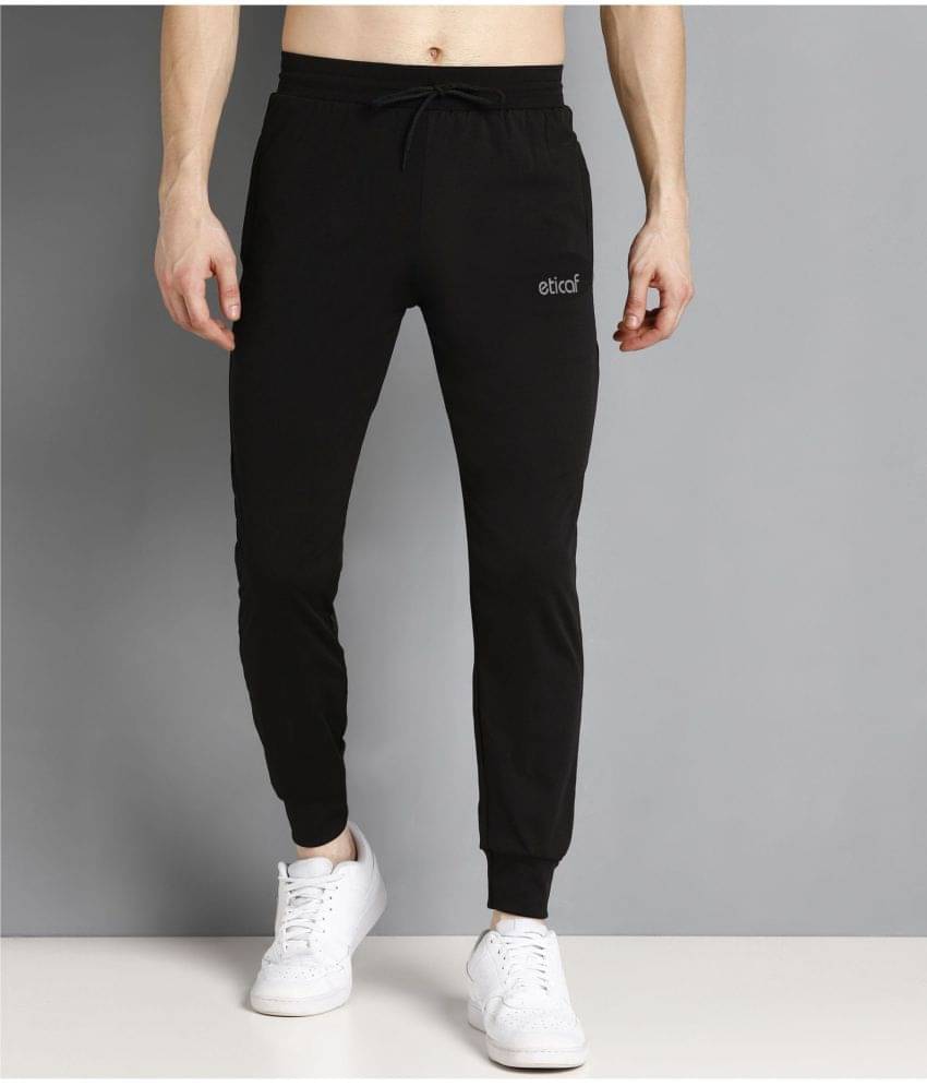 Eticaf - Black Lycra Men's Trackpants ( Pack of 1 )     			Eticaf - Black Lycra Men's Trackpants ( Pack of 1 )