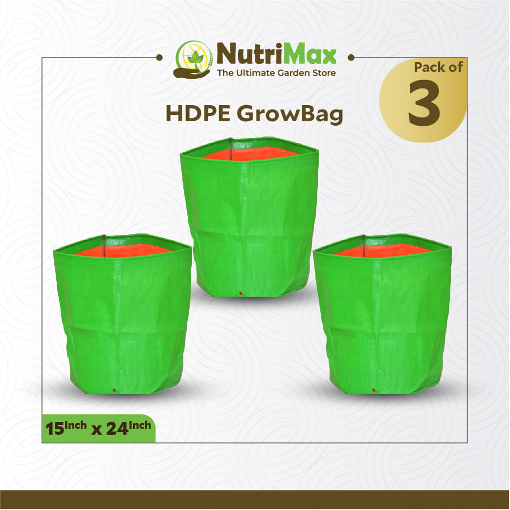     			Nutrimax HDPE 200 GSM Growbags 15 inch x 24 inch Pack of 3 Outdoor Plant Bag
