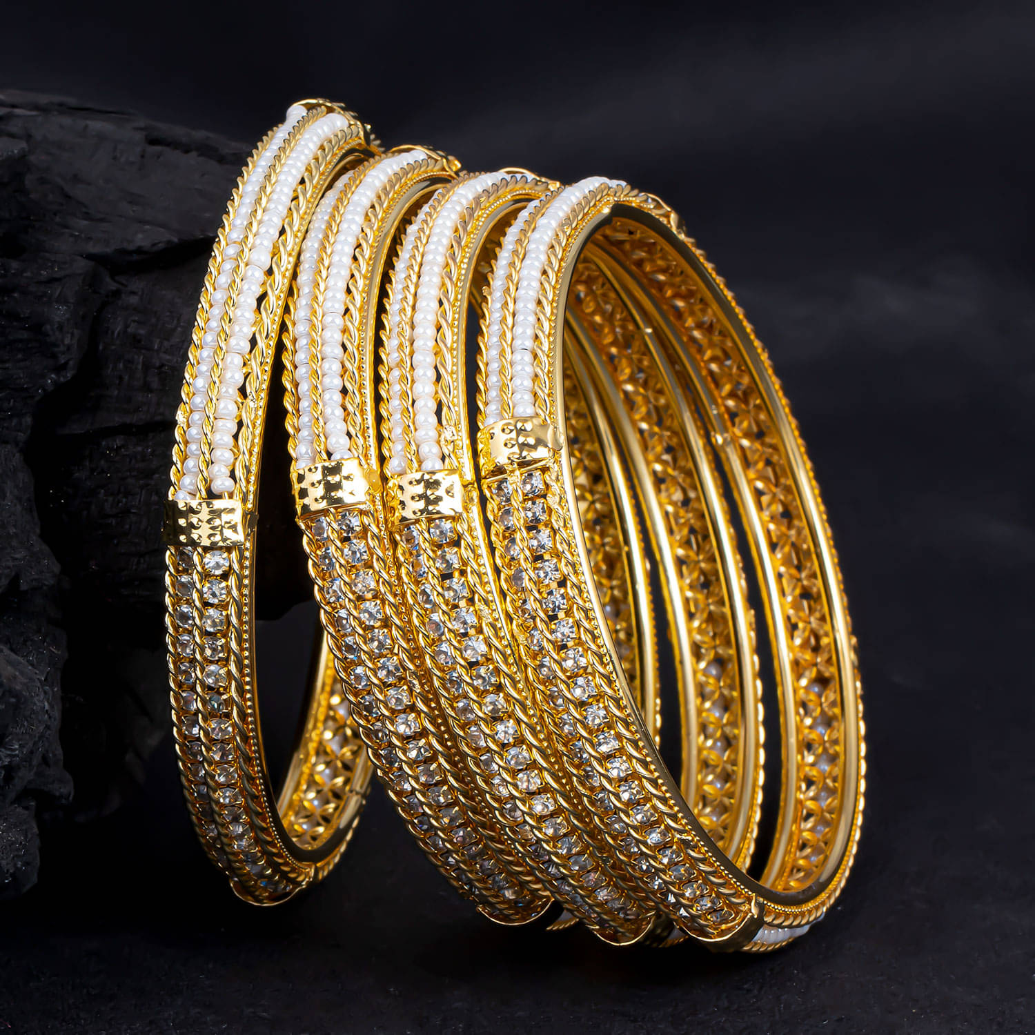 Sukkhi Eye-Catchy Gold Plated Bangle Set For Women (Set of 4) Sukkhi Eye-Catchy Gold Plated Bangle Set For Women (Set of 4)