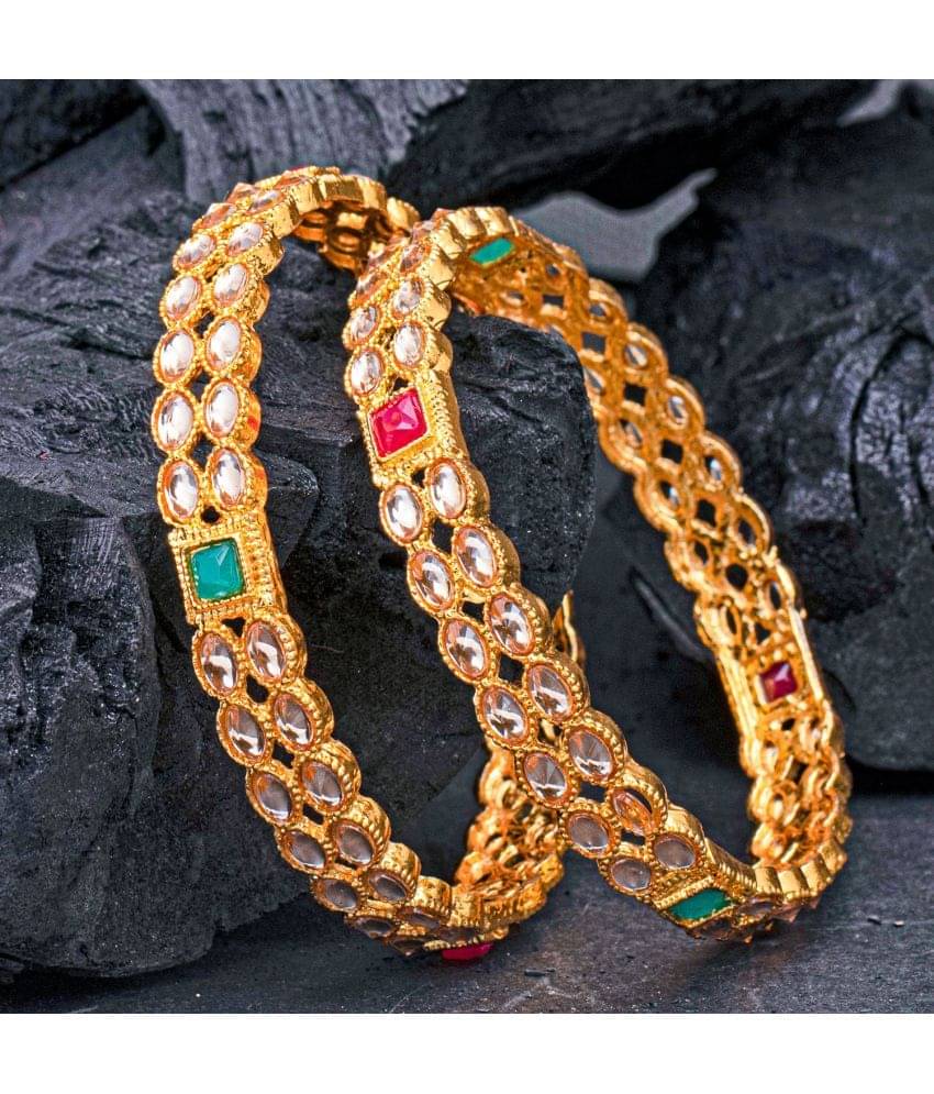 Sukkhi Fascinating Gold Plated Bangle Set For Women (Set of 2) Sukkhi Fascinating Gold Plated Bangle Set For Women (Set of 2)