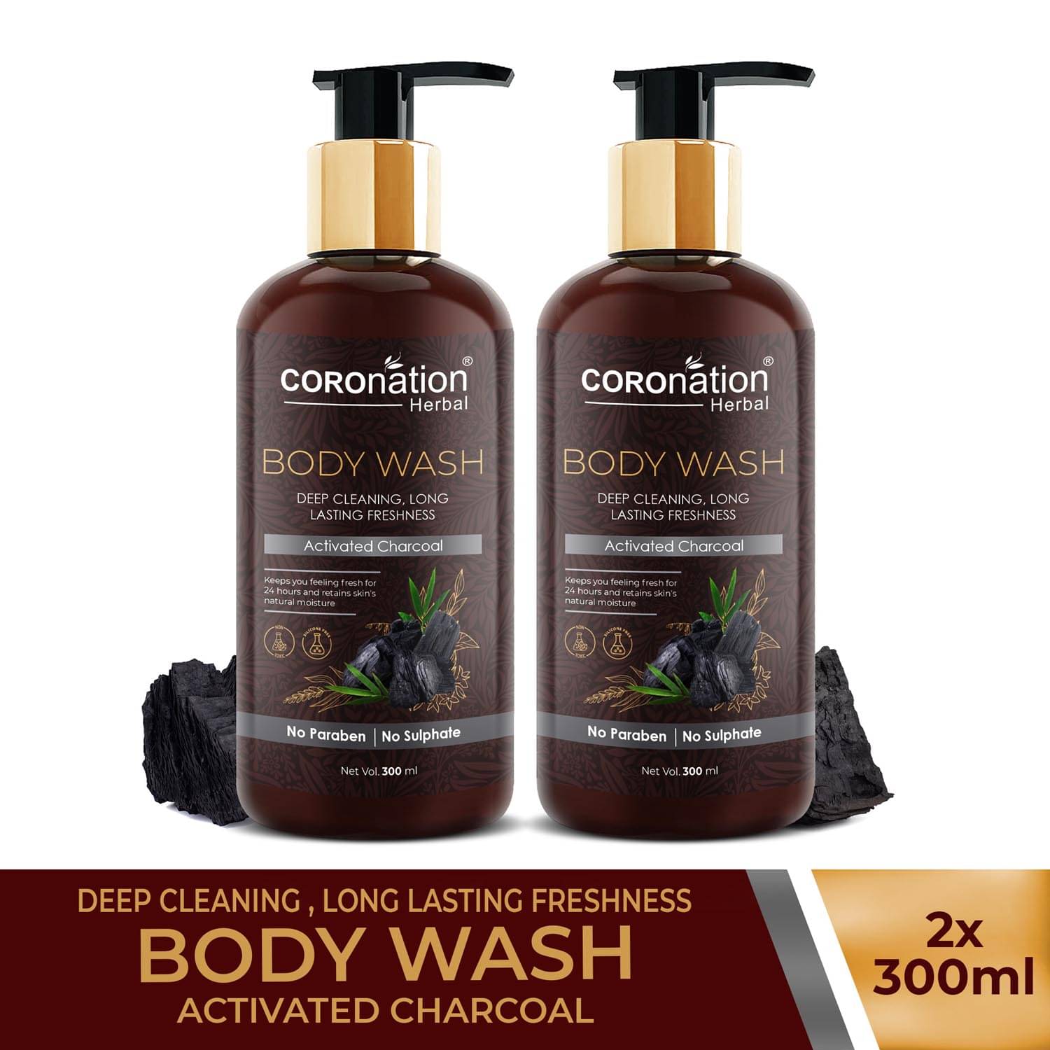 coronation herbal  Activated Charcoal  Body Wash 600 mL     			coronation herbal  Activated Charcoal  Body Wash 600 mL