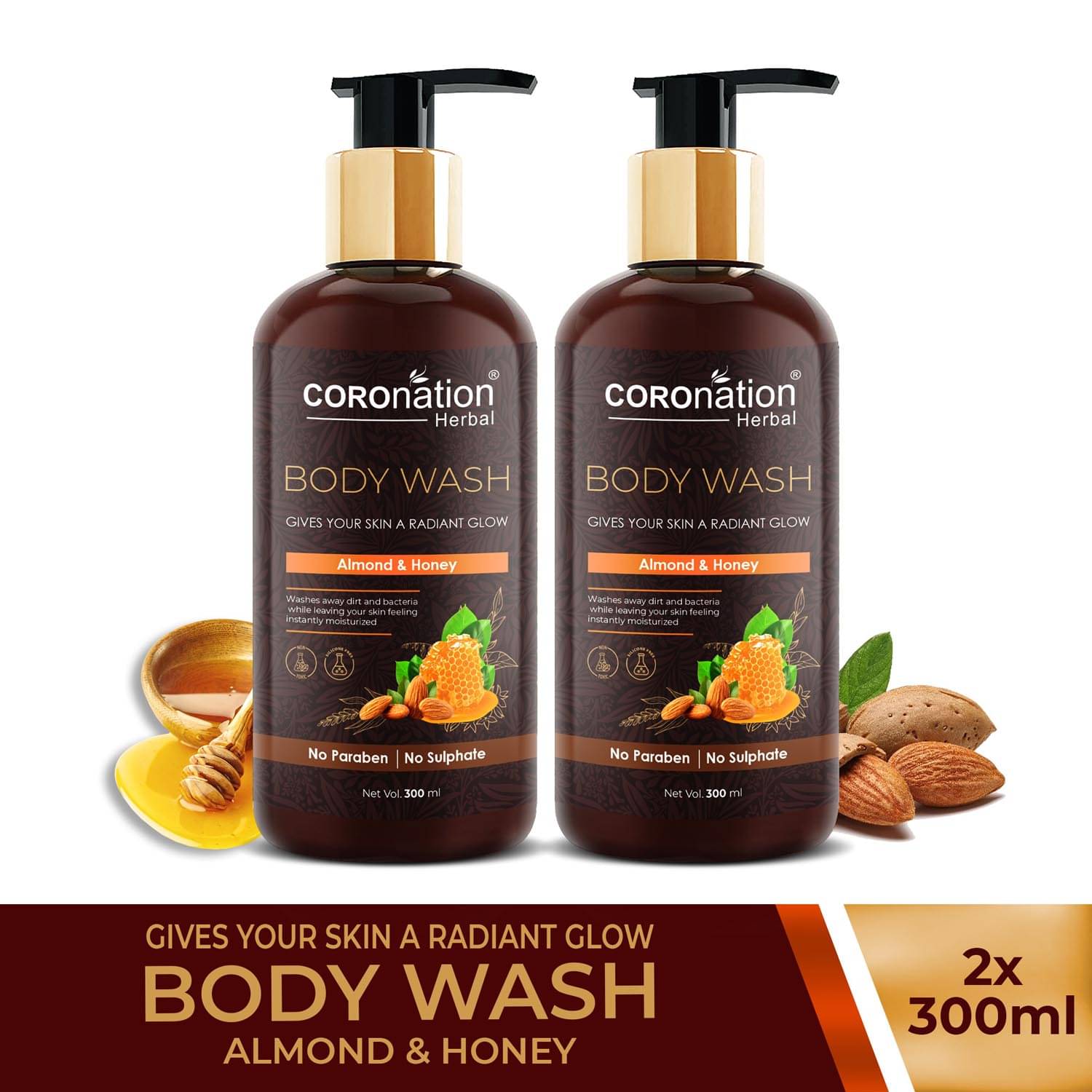 coronation herbal  Almond and Honey  Body Wash 600 mL     			coronation herbal  Almond and Honey  Body Wash 600 mL