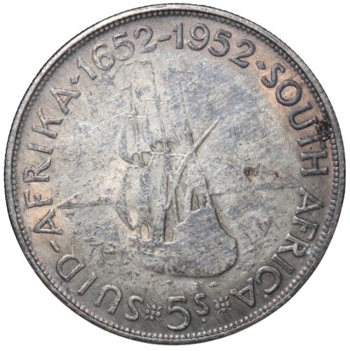     			5 Shillings 1652-1952 George VI - ''300th Anniversary of the Founding of Capetown'' 	South Africa Old Rare Coin