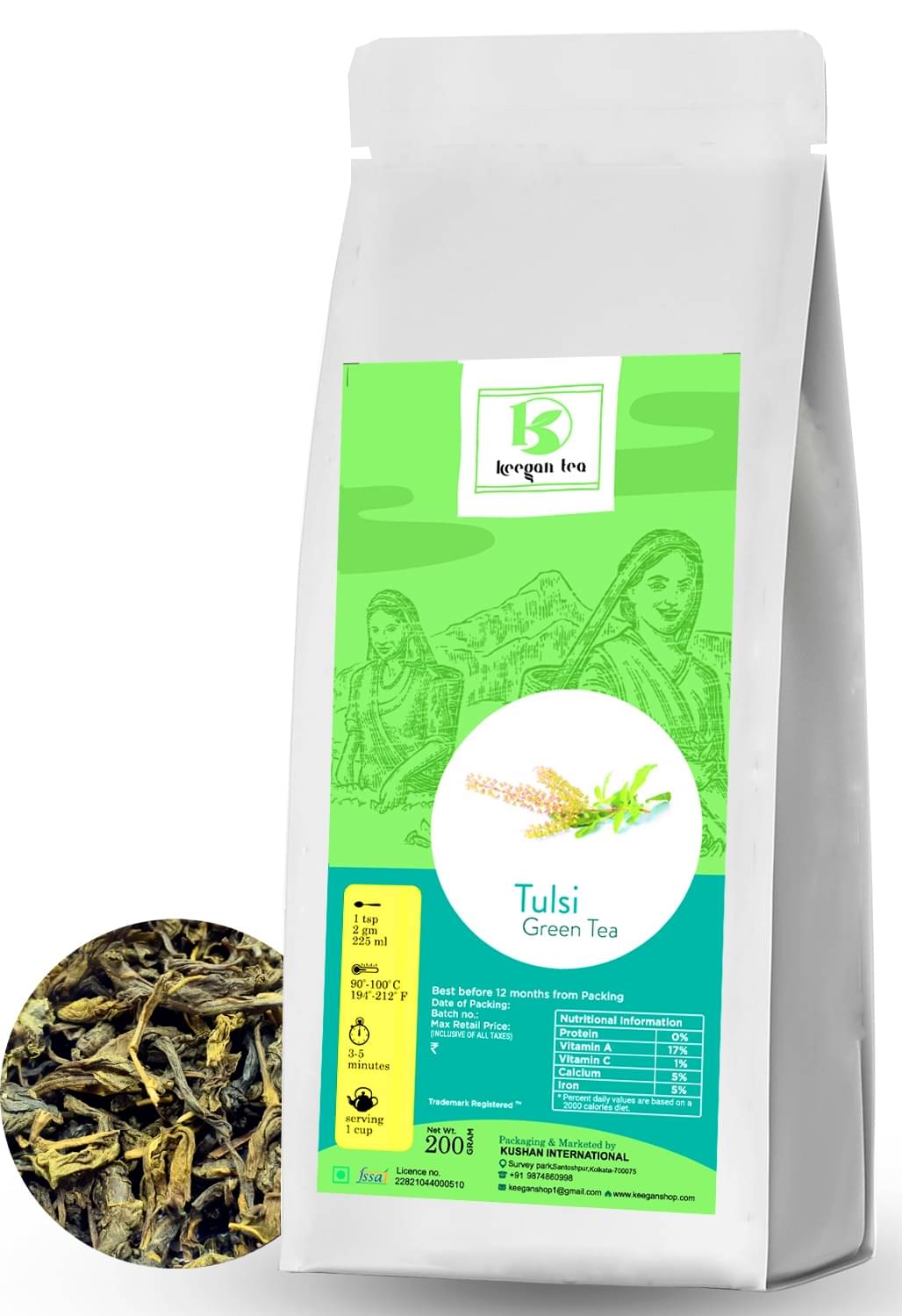     			KEEGAN TEA Green Tea Loose Leaf 200 gm