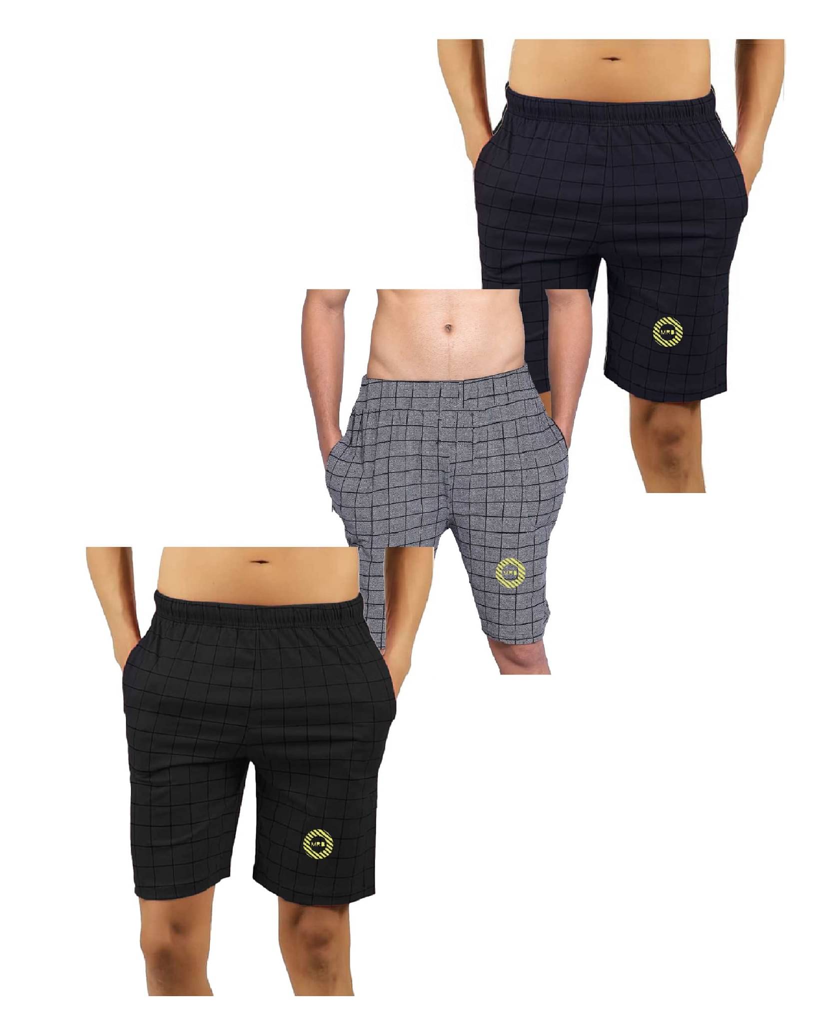 MRB Cotton Lycra Printed Multicolor Men's Shorts Pack of 3 MRB Cotton Lycra Printed Multicolor Men's Shorts Pack of 3