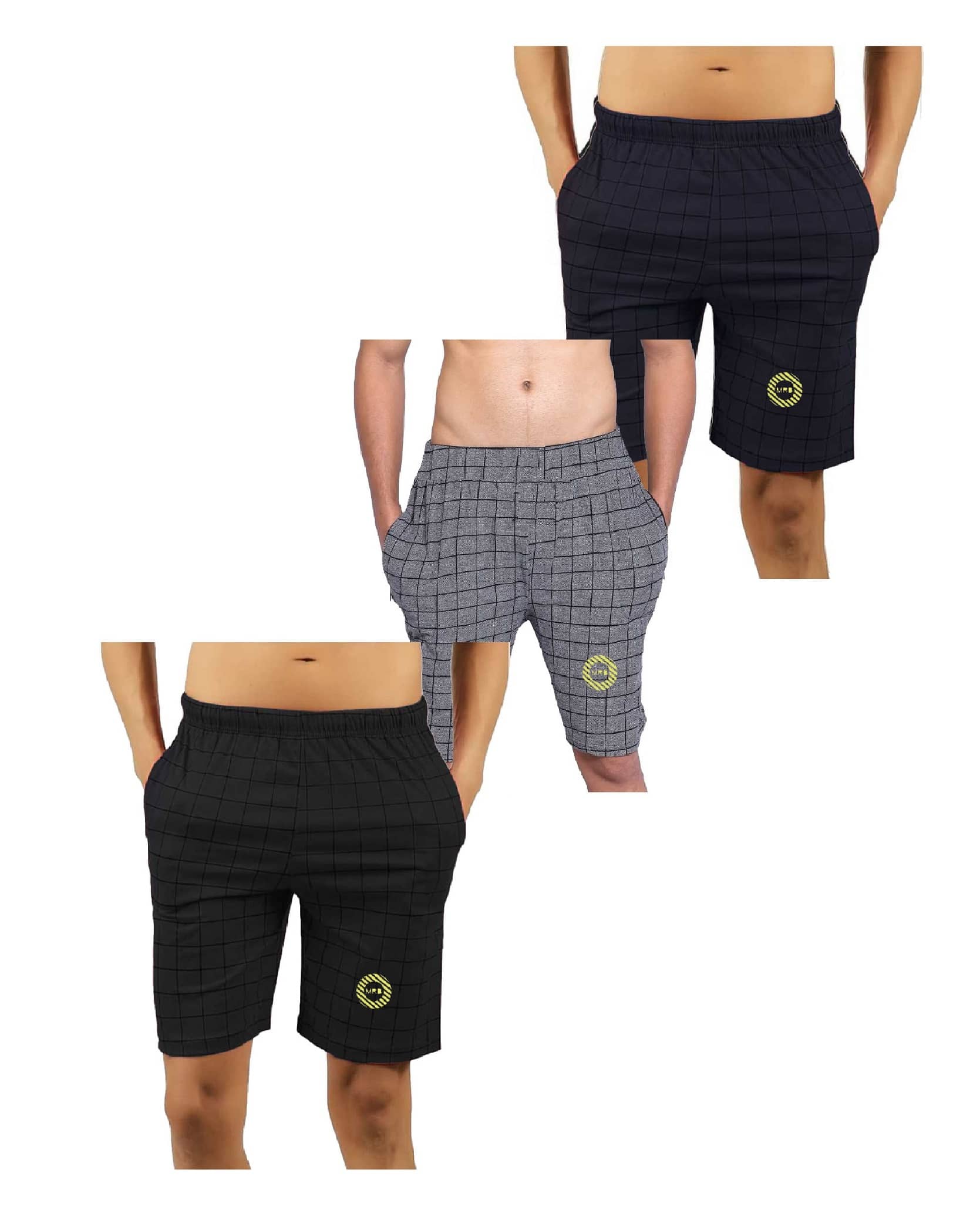 MRB Cotton Lycra Printed Multicolor Men's Shorts Pack of 3 - Shorts | Buy online on ZillyBuy