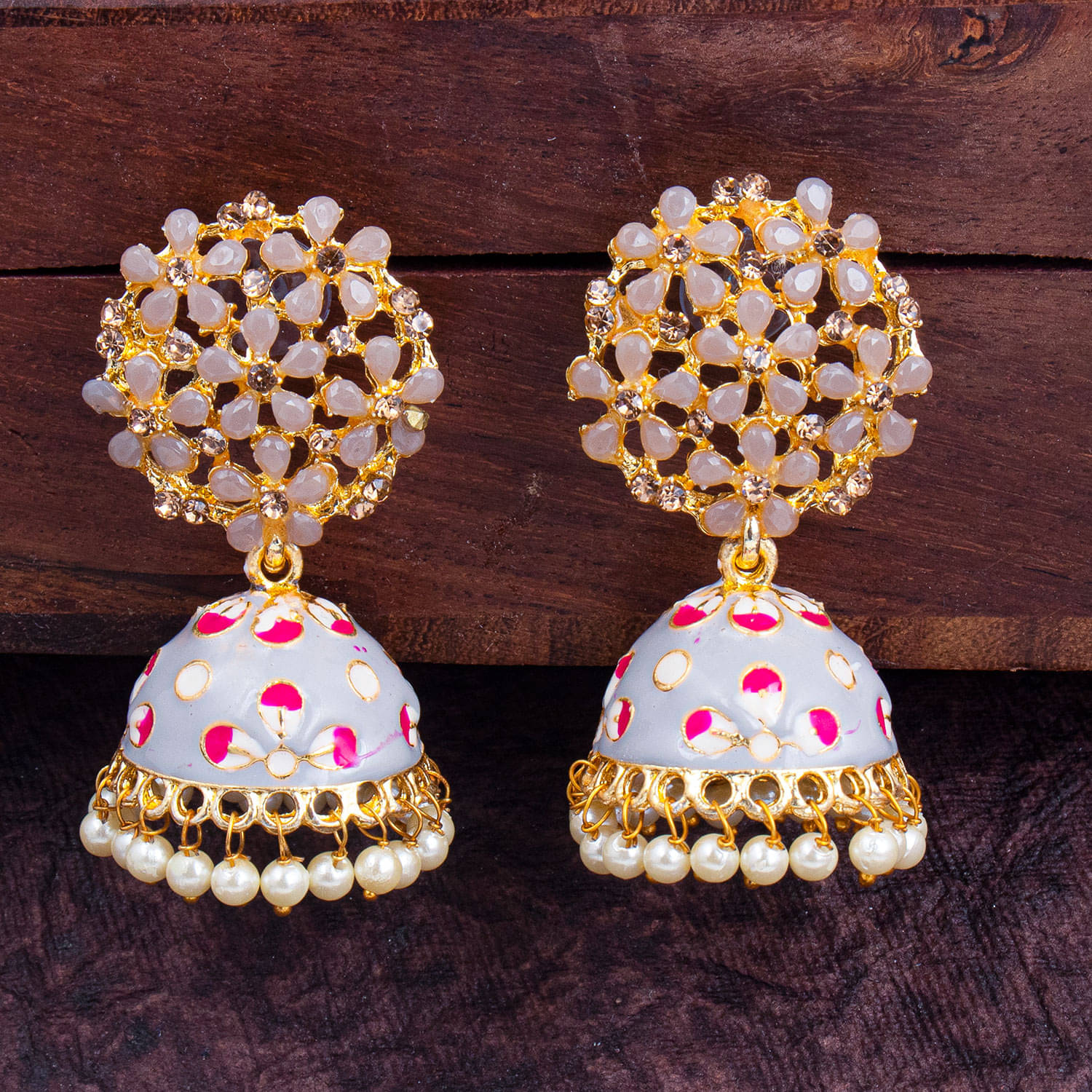     			Sukkhi Admirable Floral Gold Plated Jumaki Earring For Women