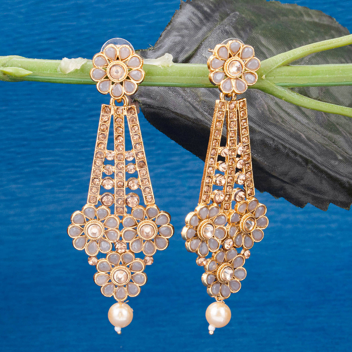     			Sukkhi Enchanting Gold Plated Drop Earring For Women