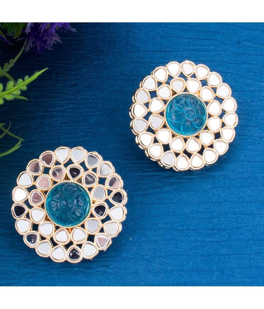     			Sukkhi Gleaming Floral Gold Plated Kundan Earring For Women