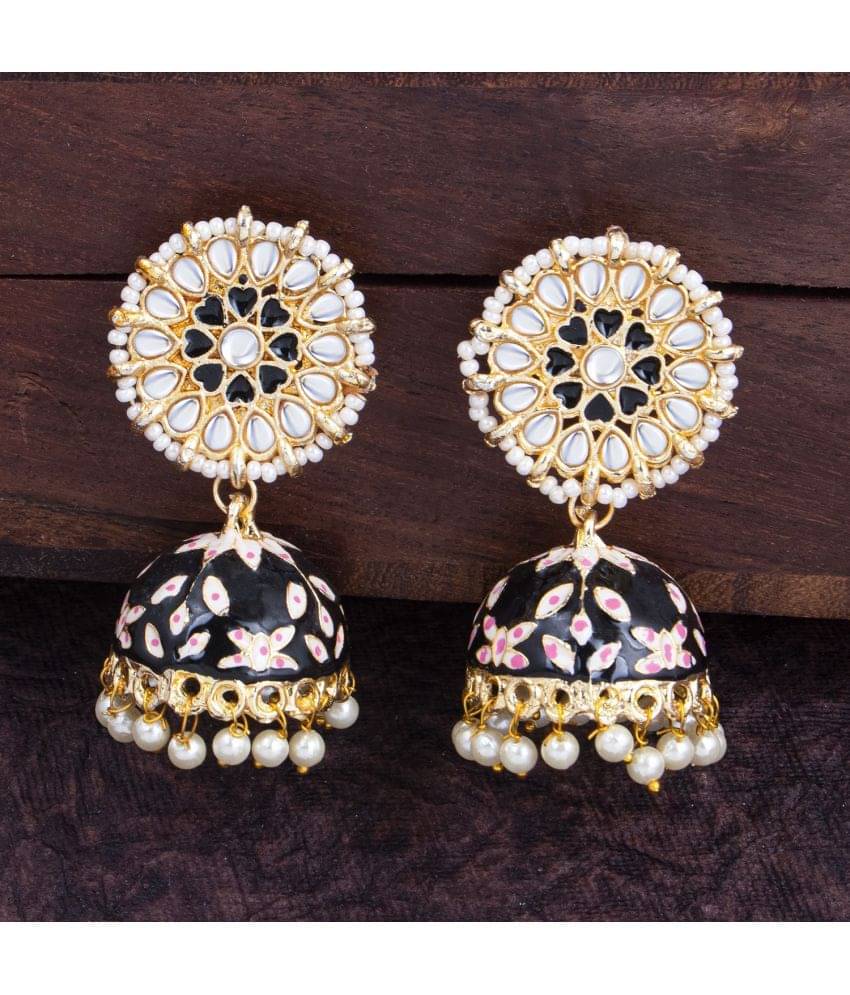     			Sukkhi Glimmery Floral Gold Plated Jumaki Earring For Women