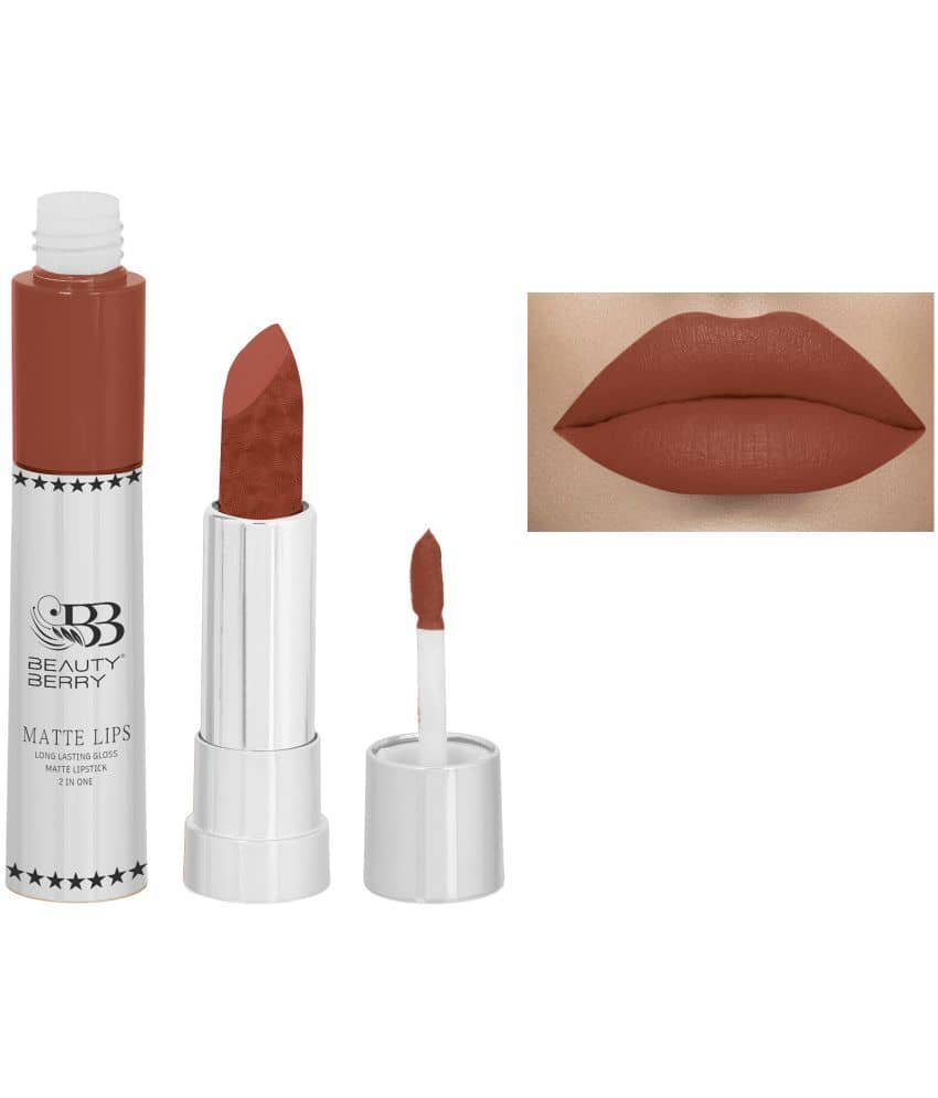 Beauty Berry 2in1 Matte Lips Longlasting Matte Gloss Lipstick Rouge (Shade - 03)