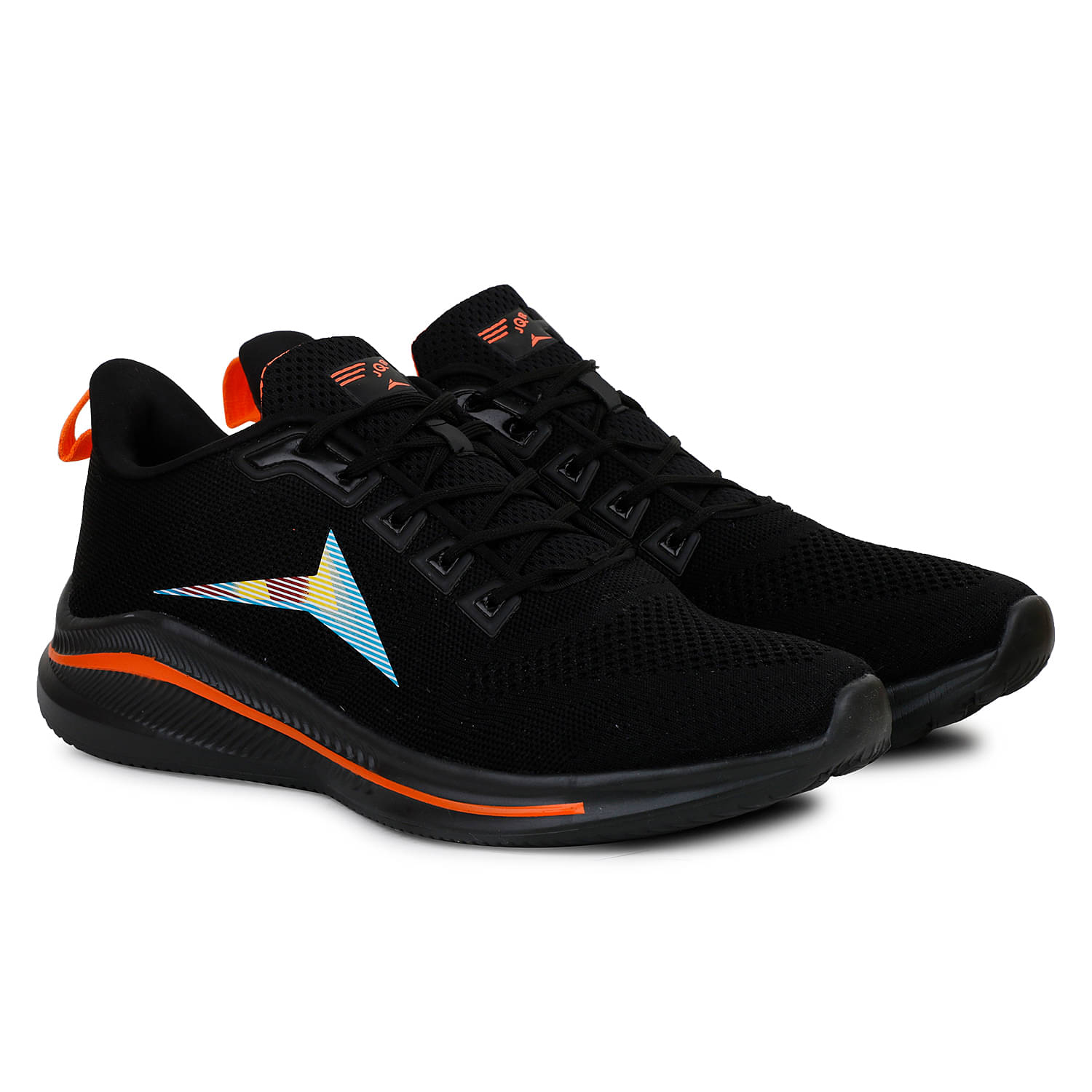 JQR RAINBOW Black Running Shoes JQR RAINBOW Black Running Shoes