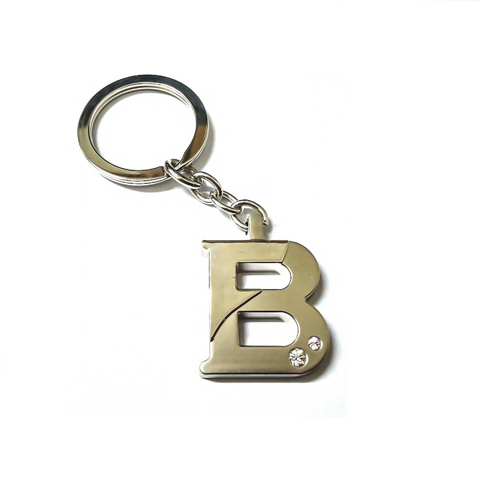     			Americ Style Alphabet B Unique Metal Finish (Silver) Key Chain