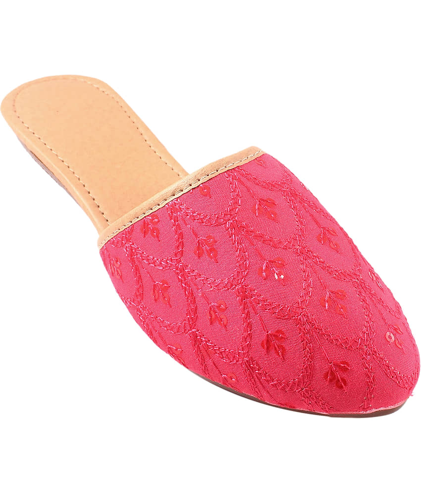 Apratim - Pink Women's Mules - Ethnic Shoes | Buy online on ZillyBuy