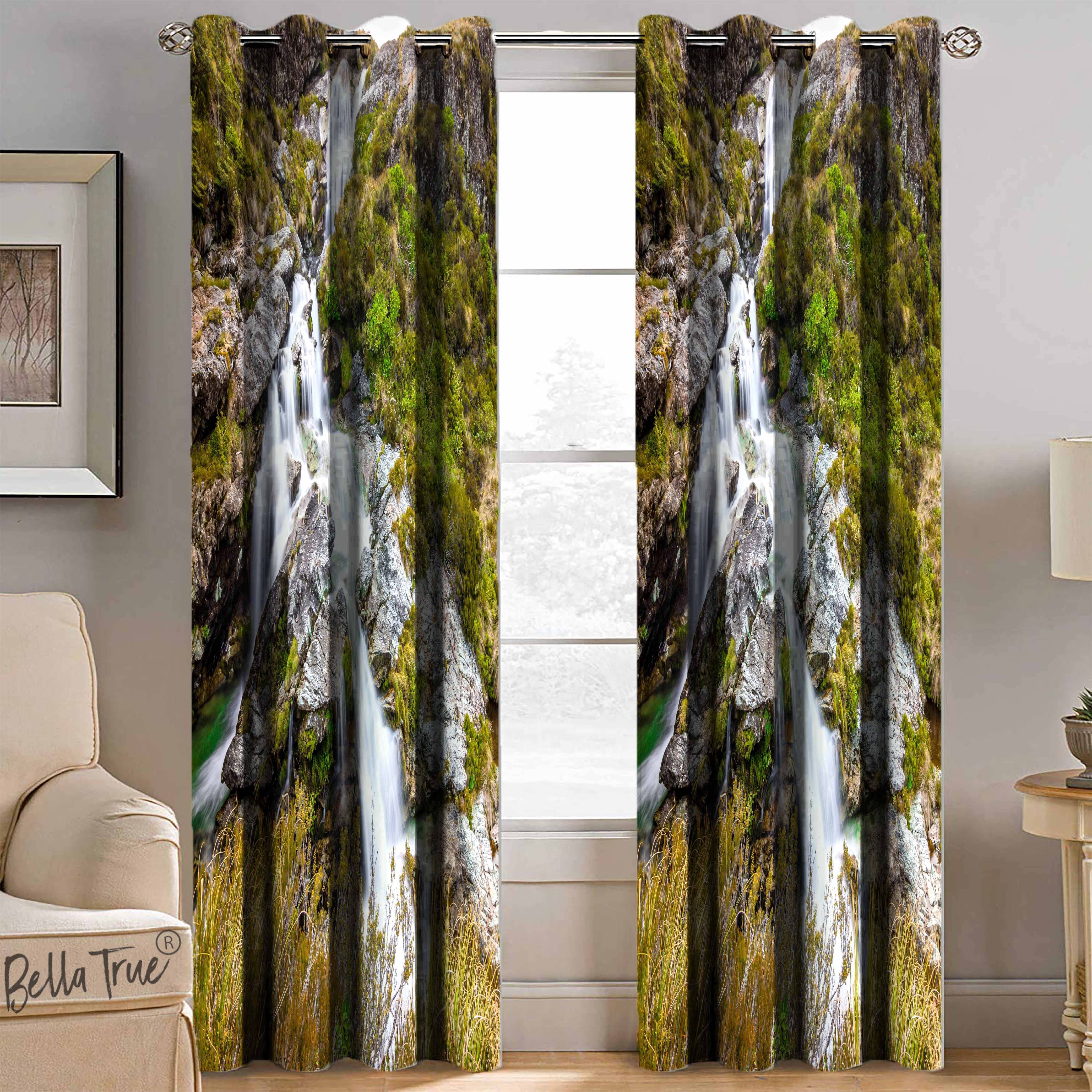 BELLA TRUE Set of 2 Long Door SemiTransparent Eyelet Polyester Multi Color Curtains ( 270 x 113 cm ) BELLA TRUE Set of 2 Long Door SemiTransparent Eyelet Polyester Multi Color Curtains ( 270 x 113 cm )