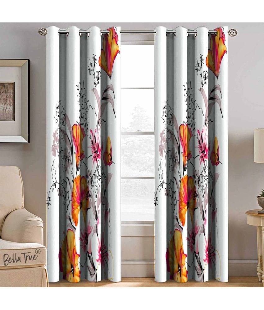     			BELLA TRUE  Set of 2 Window SemiTransparent Eyelet Polyester Multi Color Curtains ( 152 x 113 cm )