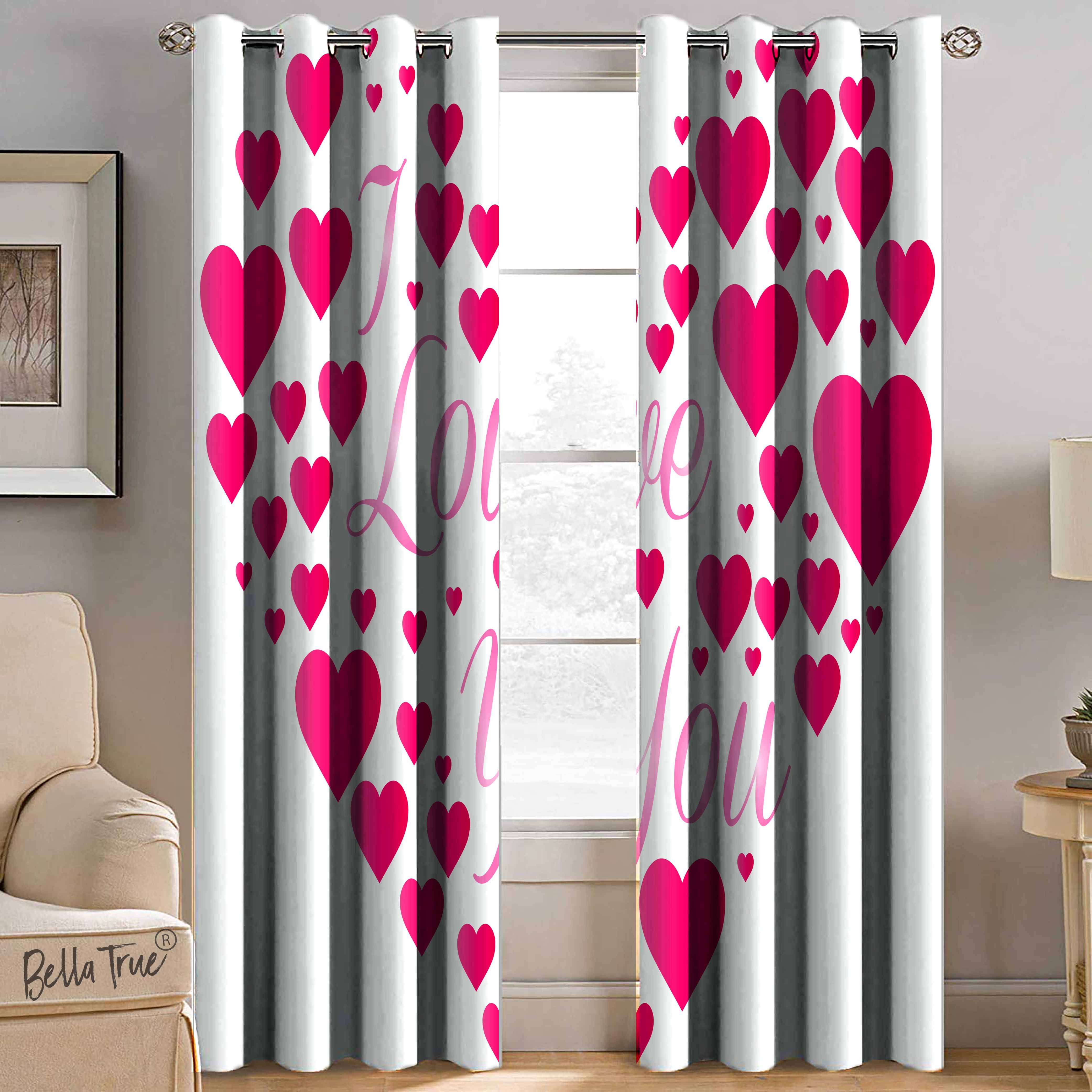     			BELLA TRUE  Set of 2 Window SemiTransparent Eyelet Polyester Multi Color Curtains ( 152 x 113 cm )