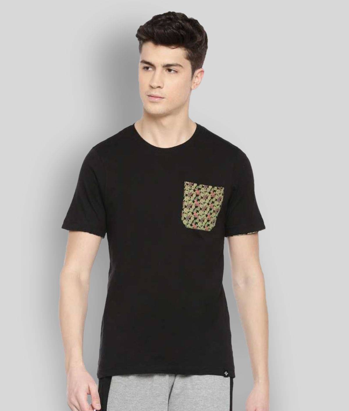 Dollar - Black Cotton Blend Regular Fit Men's T-Shirt ( Pack of 1 ) Dollar - Black Cotton Blend Regular Fit Men's T-Shirt ( Pack of 1 )