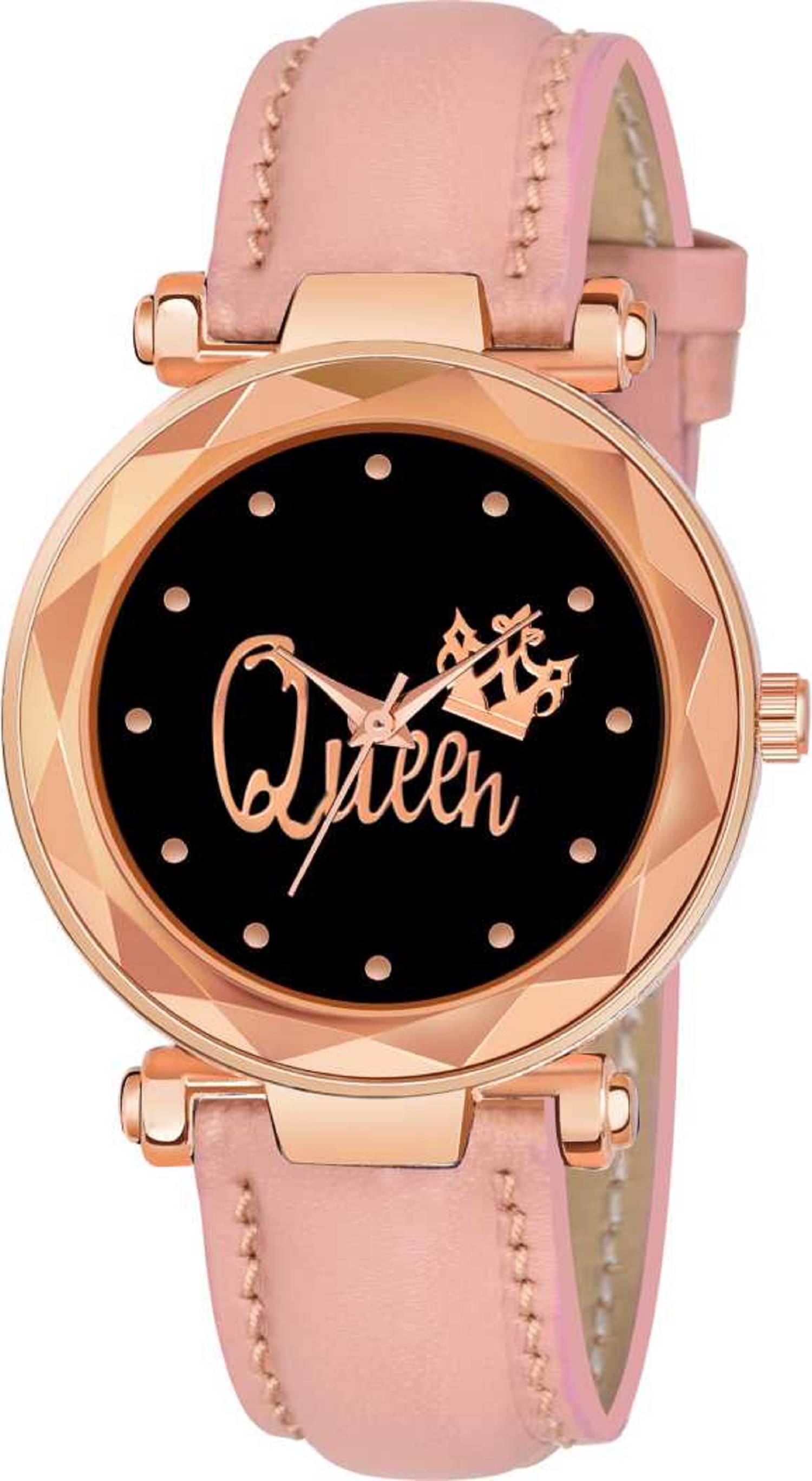     			EMPERO - Pink Leather Analog Womens Watch