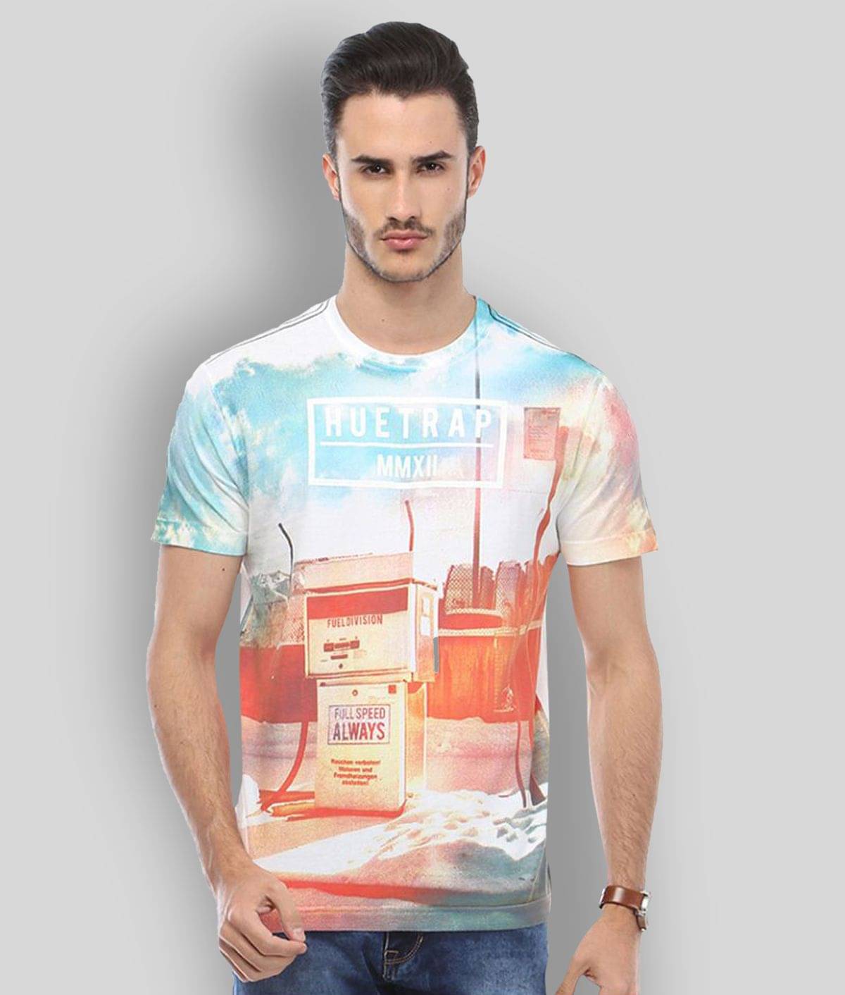 Huetrap Pack of 1 Cotton Regular Fit Men's T-Shirt ( White ) Huetrap Pack of 1 Cotton Regular Fit Men's T-Shirt ( White )