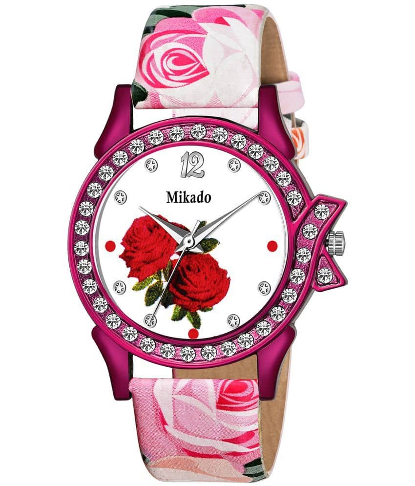 Mikado Leather Round Womens Watch