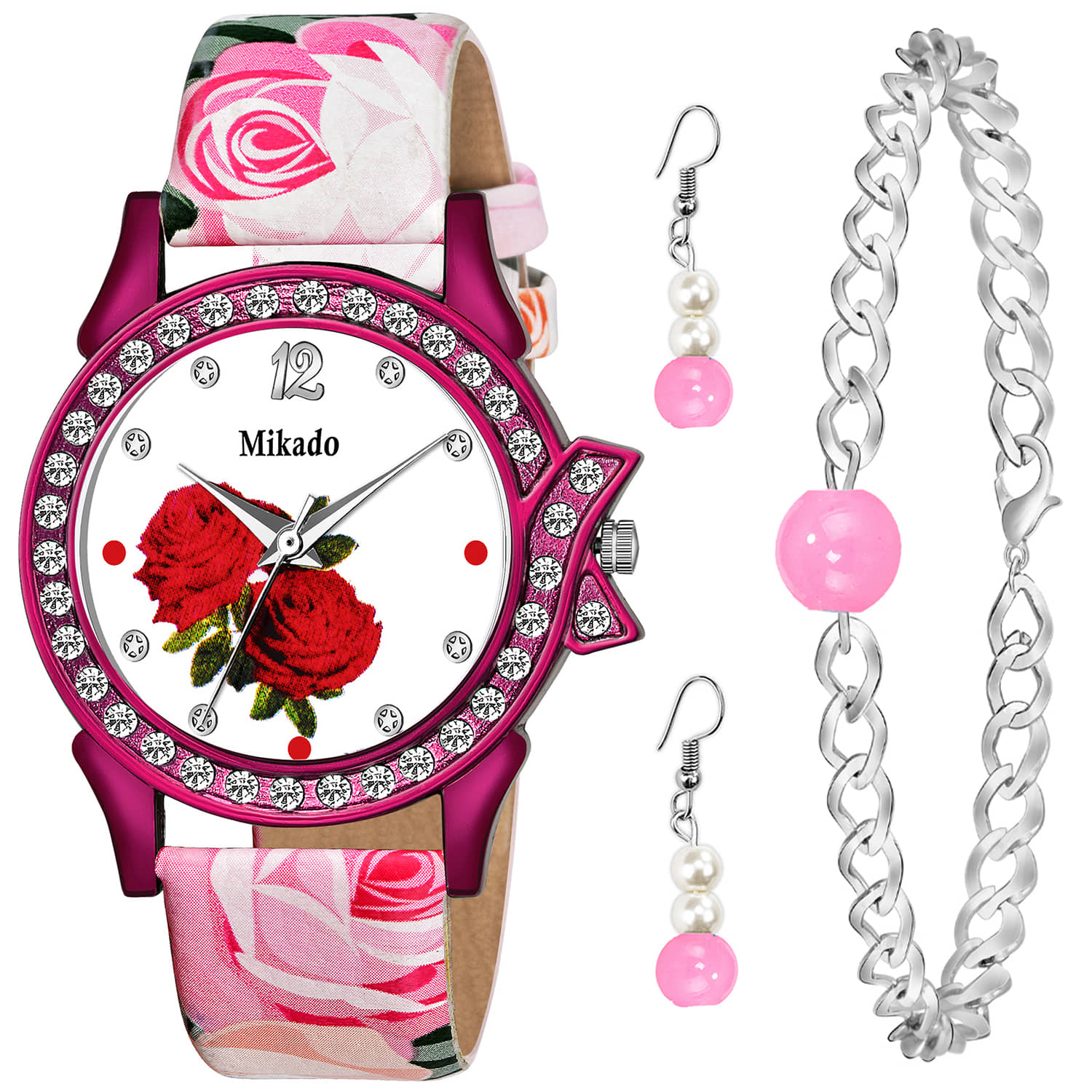 Mikado Leather Round Womens Watch