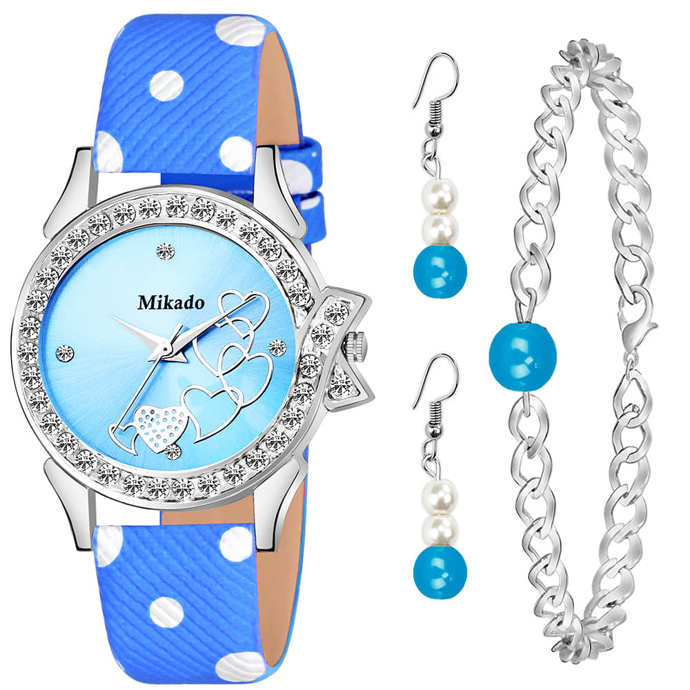 Mikado Leather Round Womens Watch