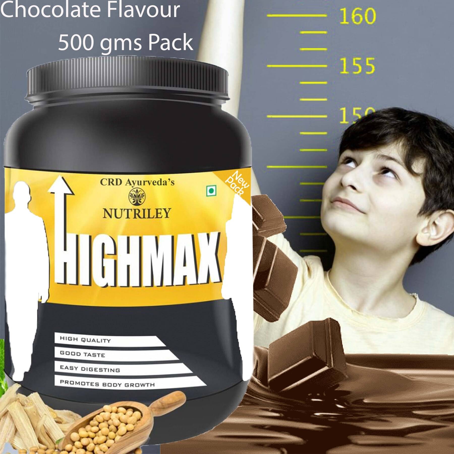     			Nutriley Highmax Height Increasing Supplement for Mass Gain 500 gm