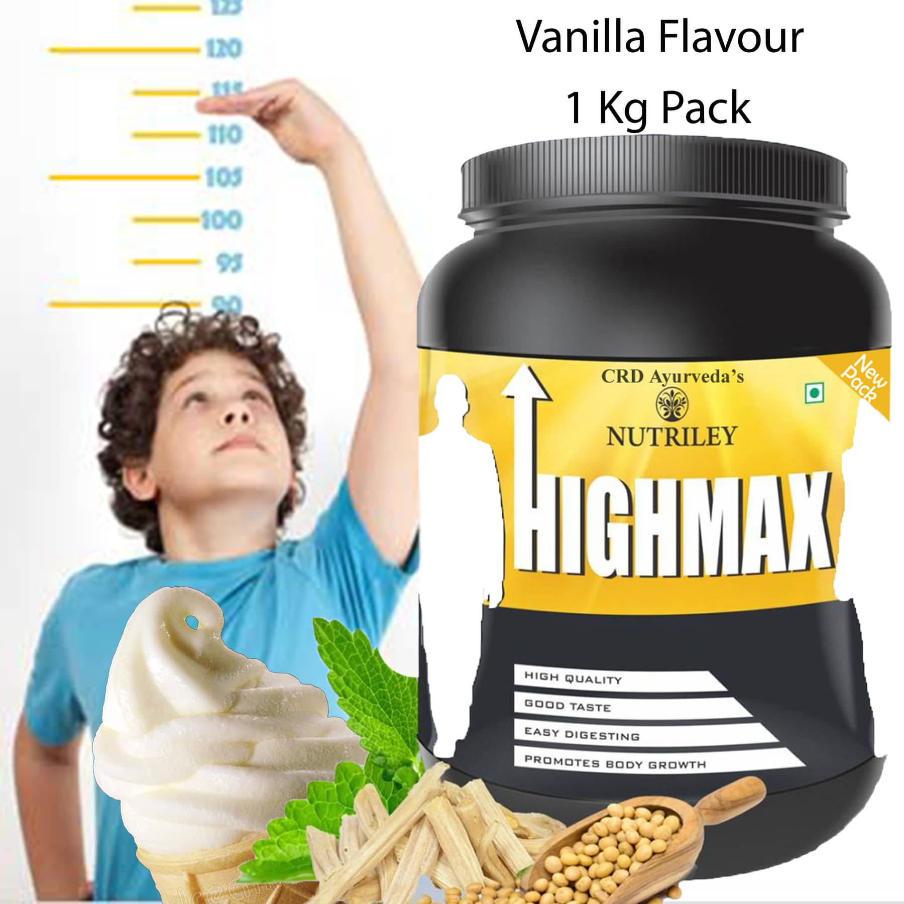 Nutriley Highmax Height & Weight Increase Supplement 1 kg Nutriley Highmax Height & Weight Increase Supplement 1 kg